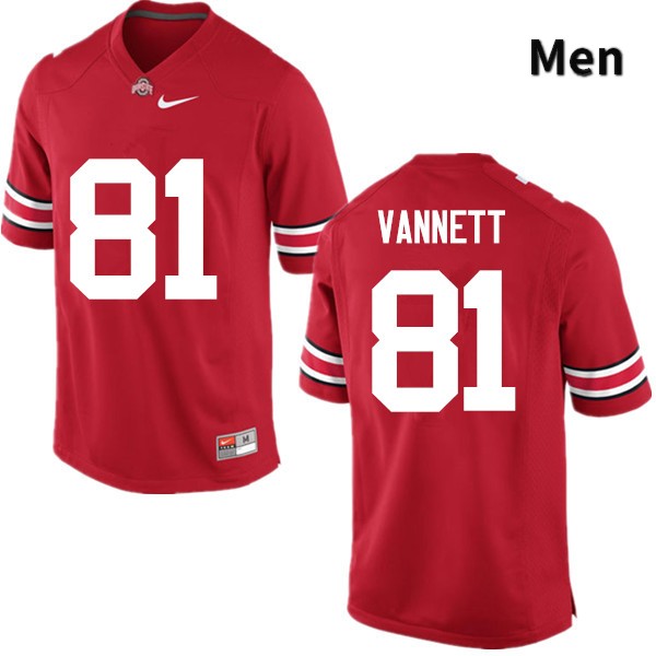 Men's Ohio State Buckeyes #81 Nick Vannett Red Game College Stitched Football Jersey 23KN046KW